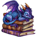 Dragon Sleeping on Books Fabric Panel 11